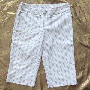 White House Black Market Striped Long Shorts